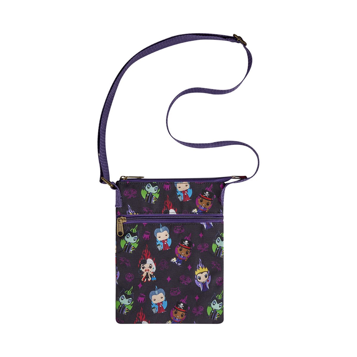 Disney Villains Print Crossbody Passport Bag