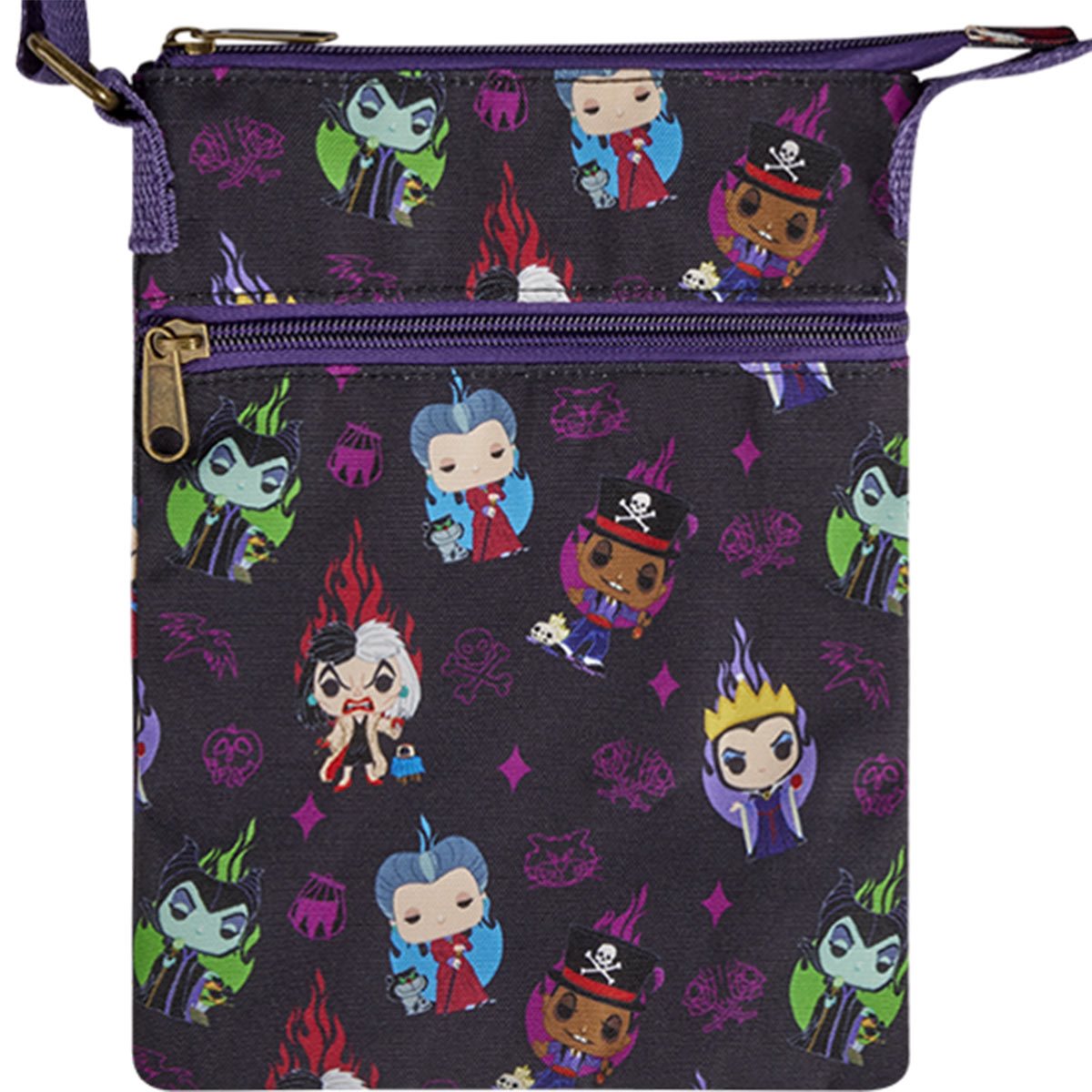 Disney Villains Print Crossbody Passport Bag