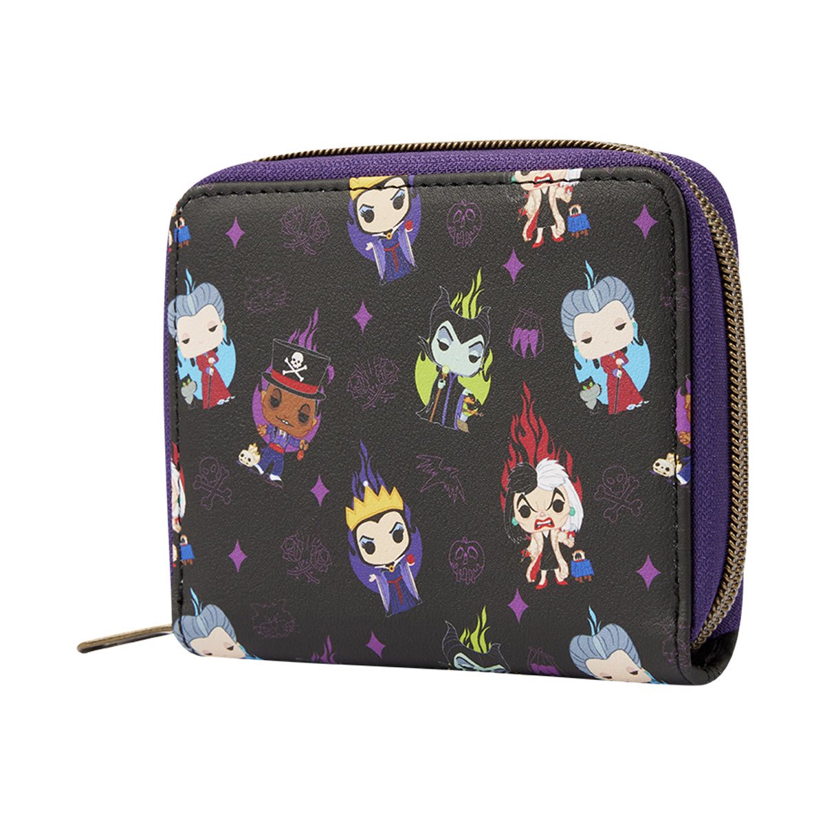 Disney Villains Print Zip-Around Wallet