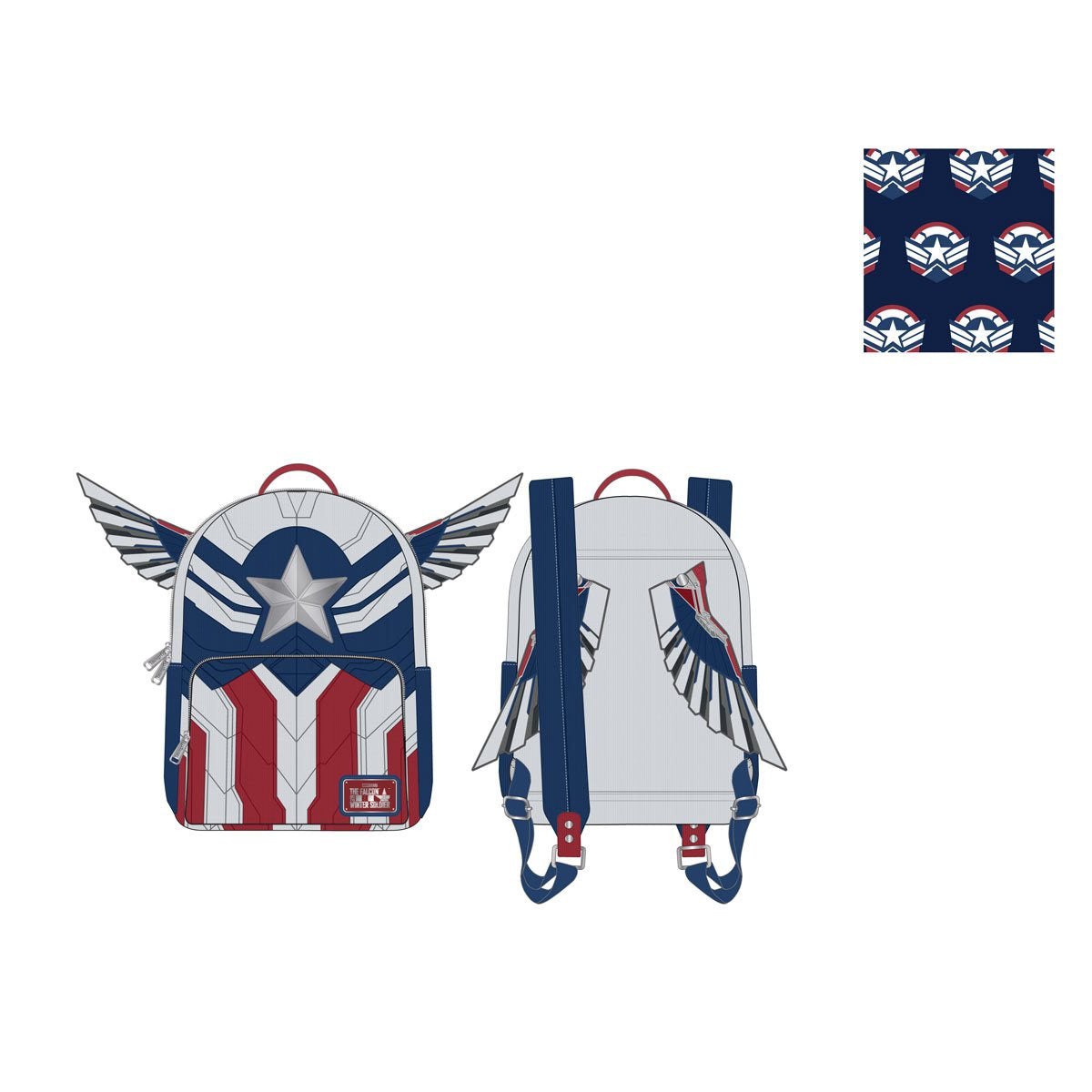 Loungefly Marvel Falcon Captain America Cosplay Mini Backpack