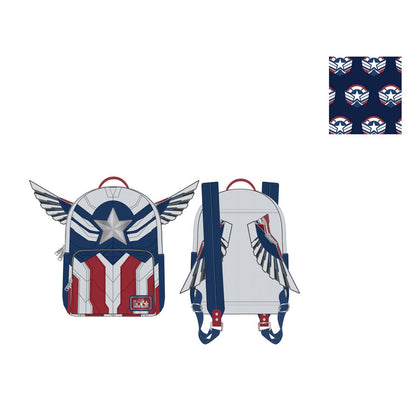 Loungefly Marvel Falcon Captain America Cosplay Mini Backpack