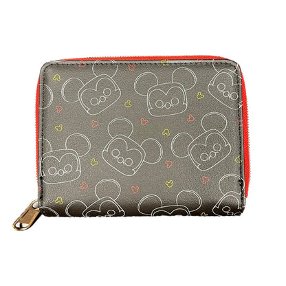 Disney Mickey Mouse Head Print Zip-Around Wallet