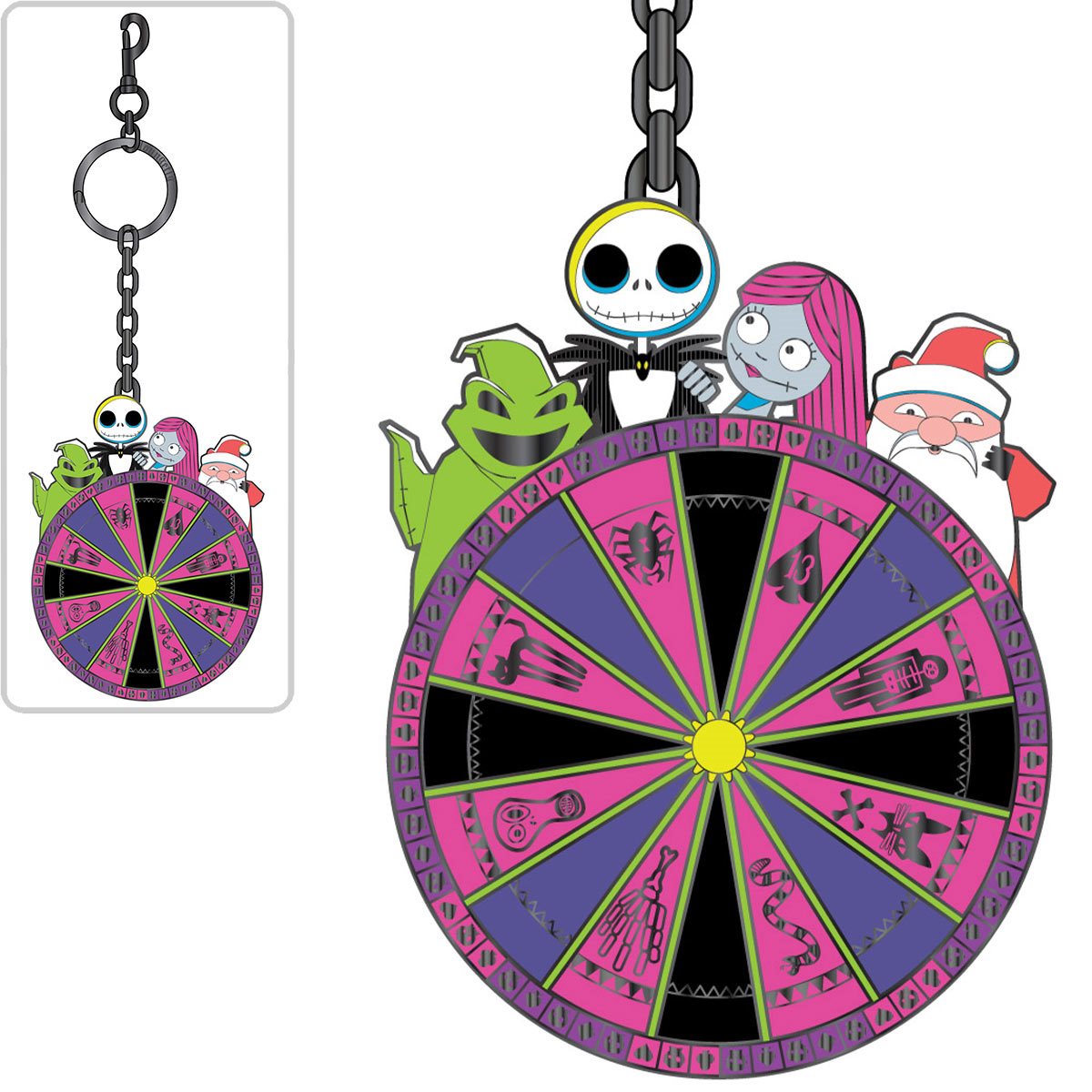 The Nightmare Before Christmas Spinning Wheel Enamel Key Chain