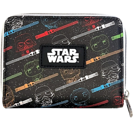 Star Wars Light Saber Print Zip-Around Wallet