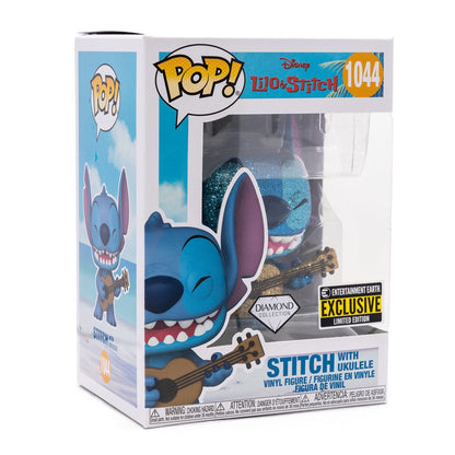 Lilo & Stitch Stitch with Ukulele Diamond Glitter Pop! Vinyl Figure - Entertainment Earth Exclusive